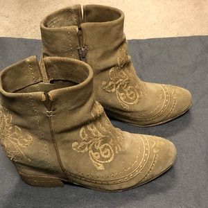 Anthropologie suede ankle boots
